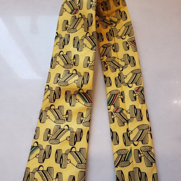 Biaggiotti Yellow and Black Race Car Tie - Picture 3 of 6